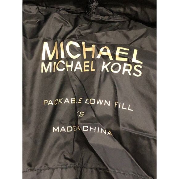 Michael Kors Packable Down Fill Parka Long Jacket Black Size XS Lightweight - Picture 4 of 5